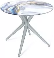 Стол SHEFFILTON SHT-TU30/TT32 80 стекло/пластик/стекло/МДФ, серый/млечный путь
