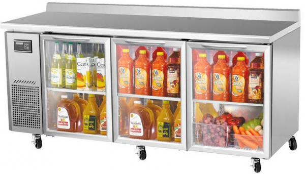 Стол холодильный TURBO AIR KGWR18-3-700 со стеклянной дверью и бортом