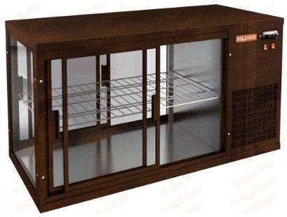 Настольная холодильная витрина сквозная HICOLD VRL T 1300 R Brown