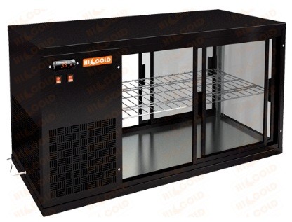Настольная холодильная витрина сквозная HICOLD VRL T 1300 L Black