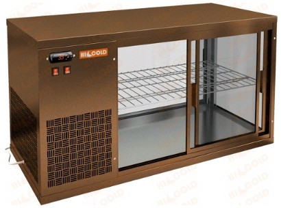 Настольная холодильная витрина HICOLD VRL 1300 L Bronze
