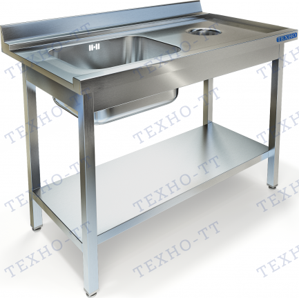 Стол для грязной посуды ТЕХНО-ТТ СПО-523/1207 П левый