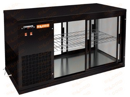 Настольная холодильная витрина сквозная HICOLD VRL T 1100 L Black