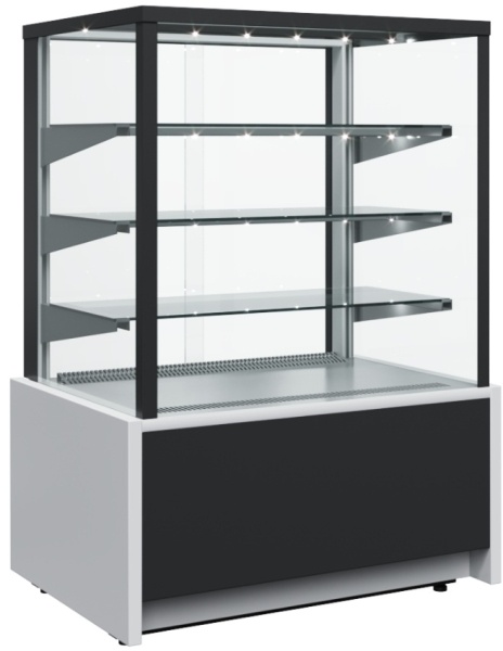Витрина холодильная кондитерская CARBOMA KC70 VM 0, 6-1 9006-9005 (ВХСв-0, 6д Cube ТЕХНО)