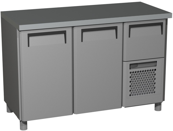 Стол холодильный CARBOMA T57 M2-1 9006-1 корпус серый, без борта (BAR-250)