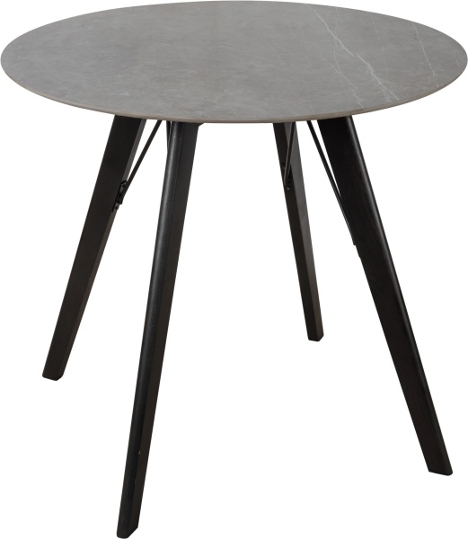 Стол обеденный JET CERAMIC столешница круг, скошенная кромка, подстолье дерево