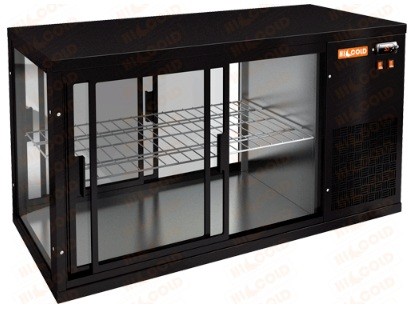 Настольная холодильная витрина сквозная HICOLD VRL T 1300 R Black