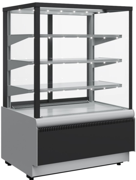 Витрина холодильная кондитерская CARBOMA KC70 VV 0, 6-1 9006-9005 (ВХСв-0, 6д Cube Люкс ТЕХНО)