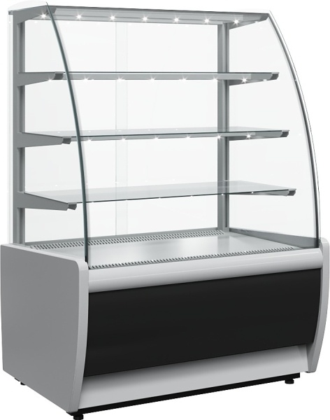 Витрина холодильная кондитерская CARBOMA K70 VM 0, 9-1 9006-9005 (ВХСв - 0, 9д ) (техно)