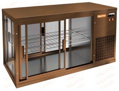 Настольная холодильная витрина сквозная HICOLD VRL T 1300 R Bronze