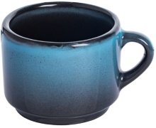 Чашка чайная Борисовская Керамика ФРФ88800246 фарфор, 200мл, D=80, H=65мм, черный, голуб.