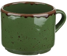 Чашка чайная Борисовская Керамика ФРФ88808752 фарфор, 350мл, H=75, L=95мм, зелен., черный