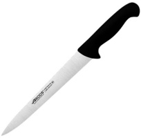 Нож поварской ARCOS 295525 сталь нерж., полипроп., L=390/250, B=35мм, черный, металлич.