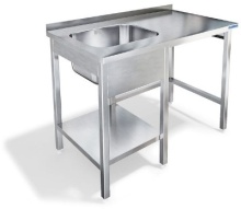 Стол с ванной KAYMAN для фронтальной посудомоечной машины П/М TATRA СПМФ-121/1207 левый