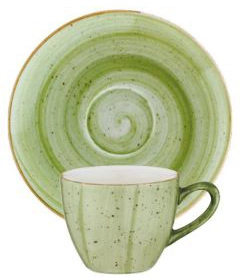 Чайная пара BONNA Аура Терапи ATHRIT02KFT фарфор, 80мл, D=12 см, зеленый