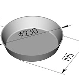 Секция форм для хлеба 3Л17Г (230 х 195 х 45 мм) круглая с ручками