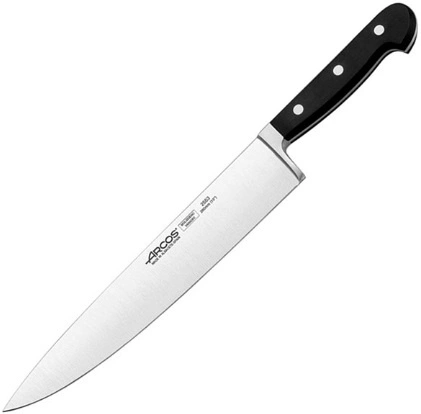 Нож поварской ARCOS 255300 сталь нерж., полиоксиметилен, L=391/260, B=45мм, черный, металлич.