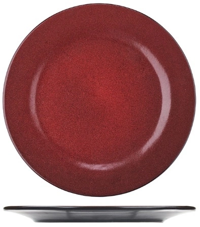 Тарелка Борисовская Керамика ФРФ88800160 фарфор, D=26см, красный, черный