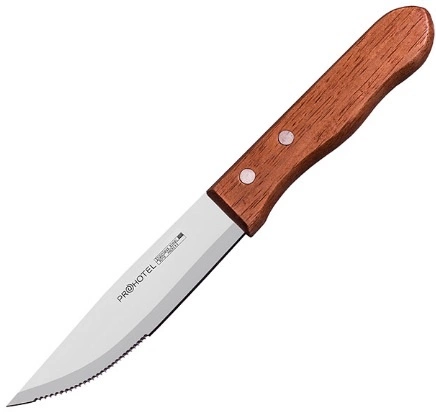 Нож для стейка PROHOTEL AM02006-01 нерж.сталь, дерево, L=25 см, коричневый