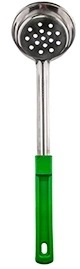 Половник MGSteel 0,12 л. нерж. плоское дно (зеленая пластик. ручка) перфорирован.