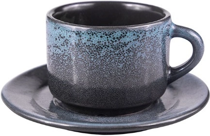 Пара кофейная Борисовская Керамика ФРФ88806365 фарфор, 80мл, см, изумруд., черный