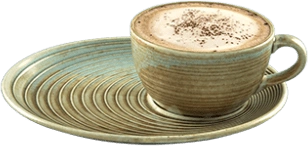 Чашка кофейная BONNA Корал CRL02KF фарфор, 250 мл, D=9,7, H=5,6 см, бирюзовый/коричневый