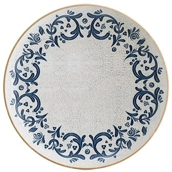Тарелка для пасты BONNA Виенто VIEHYG25CK фарфор, 1300 мл, D=25 см, белый/синий