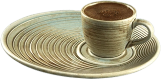 Чашка кофейная BONNA Корал CRL01KF, фарфор, 80 мл, D=6,4, H=5,3 см, бирюзовый/коричневый