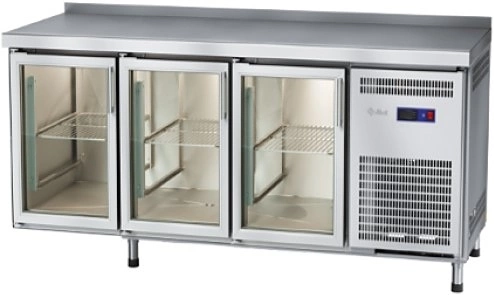 Стол холодильный среднетемпературный с бортом ABAT СХС-70-02 дверь-стекло, дверь-стекло, дверь-стекл