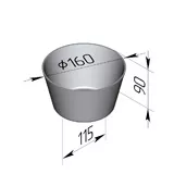 Секция форм для хлеба 3Л17Б (160 х 115 х 90 мм) круглая