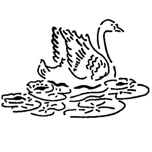 Трафарет для декора MARTELLATO MASK 114 "Лебедь в пруду"