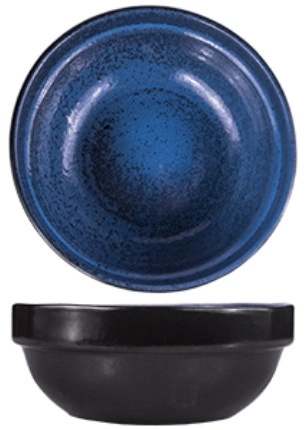 Тарелка глубокая Борисовская Керамика ФРФ88800964 фарфор, D=155, H=60мм, голуб., черный
