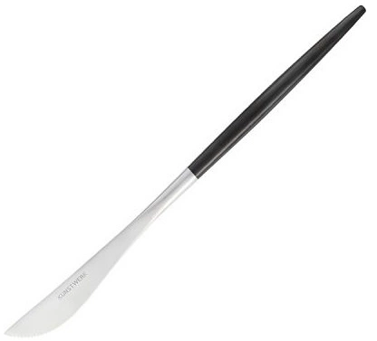 Нож столовый KUNSTWERK Стил Блэк Сильвер Мэтт D038-5/s/b/matt нерж.сталь, L=22,3, B=1,5см, серебрист