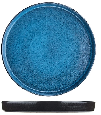 Блюдо Борисовская Керамика ФРФ88804164 фарфор, 450мл, D=250, H=25мм, голуб., черный