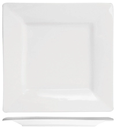 Тарелка квадратная KUNSTWERK A0921 фарфор, H=11, L=180, B=180мм, белый