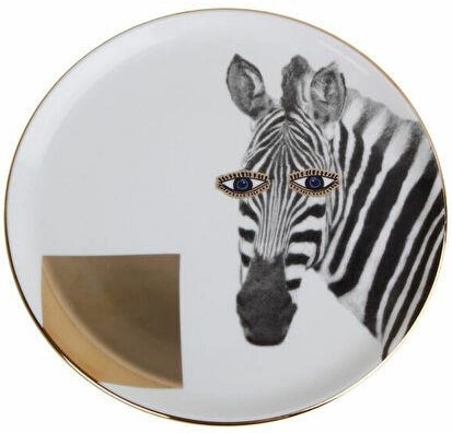 Тарелка для пиццы PORLAND Wild life Zebra 162920 фарфор, D=20 см, цветной