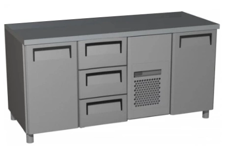 Стол холодильный CARBOMA T70 M3-1 9006-2 (3GN/NT) корпус серый 2 двери, 3 ящ, без борта