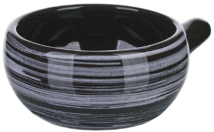 Кокотница Борисовская Керамика МАР00011598 керамика, 180мл, D=15см, черный, серый