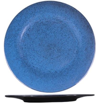 Тарелка Борисовская Керамика ФРФ88802064 фарфор, D=20, H=2см, голуб., черный