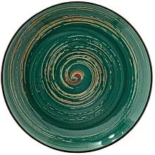 Тарелка глубокая WILMAX Spiral WL-669527/A фарфор, D=25,5 см, зеленый