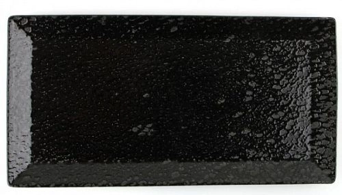 Тарелка прямоугольная PORLAND Black Moss 118723 фарфор, L=22, B=12, H=1,3 см, черный