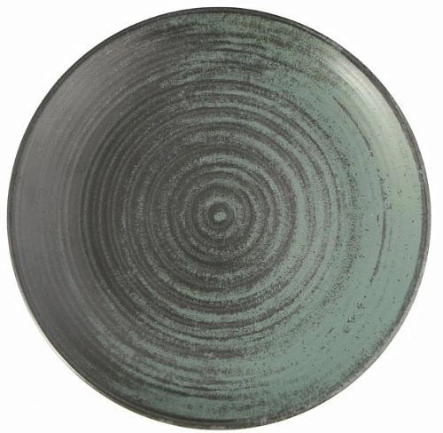 Тарелка мелкая PORLAND Lykke Green 04ALM005934 фарфор 17 см, зеленый/коричневый