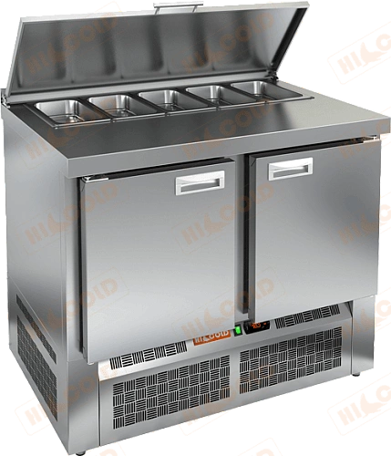 Стол холодильный для салатов HICOLD SLE1-11GN (1/3) О З БЕЗ КРЫШКИ