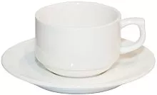 Чайная пара P.L. Proff Cuisine Бариста 81229813 фарфор, 180 мл, D=8,2, H=5,5 см, белый