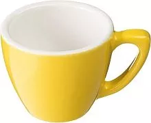 Чашка кофейная DOPPIO Пур-Амор C9300619 фарфор, 80л, D=6, H=5,5 см, желтый/белый