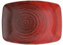 Блюдо прямоугольное PORLAND Lykke Red 118432 фарфор, L=32, B=23 см, темно-красный