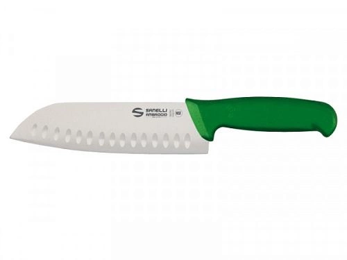 Нож Сантоку SANELLI Supra Colore зеленая ручка, 18 см 8350018
