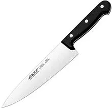 Нож поварской ARCOS 280604 сталь нерж., полиоксиметилен, L=322/200, B=48мм, черный, металлич.
