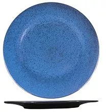 Тарелка Борисовская Керамика ФРФ88802864 фарфор, D=24, H=2см, голуб., черный