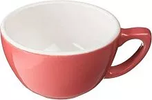 Чашка кофейная DOPPIO Пур-Амор 11.23.1.1 фарфор, 300 мл, D=11, H=6,5 см, коралловый/белый